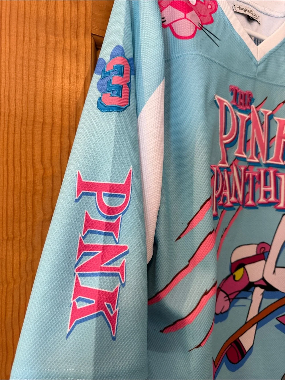 Pink Panther Jersey in Light Blue & White by Headgear Classics